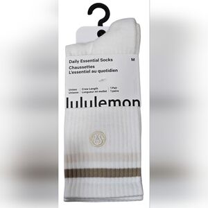 Luluemon 1 Pair Unisex Daily Essential Crew Socks Size Medium, New